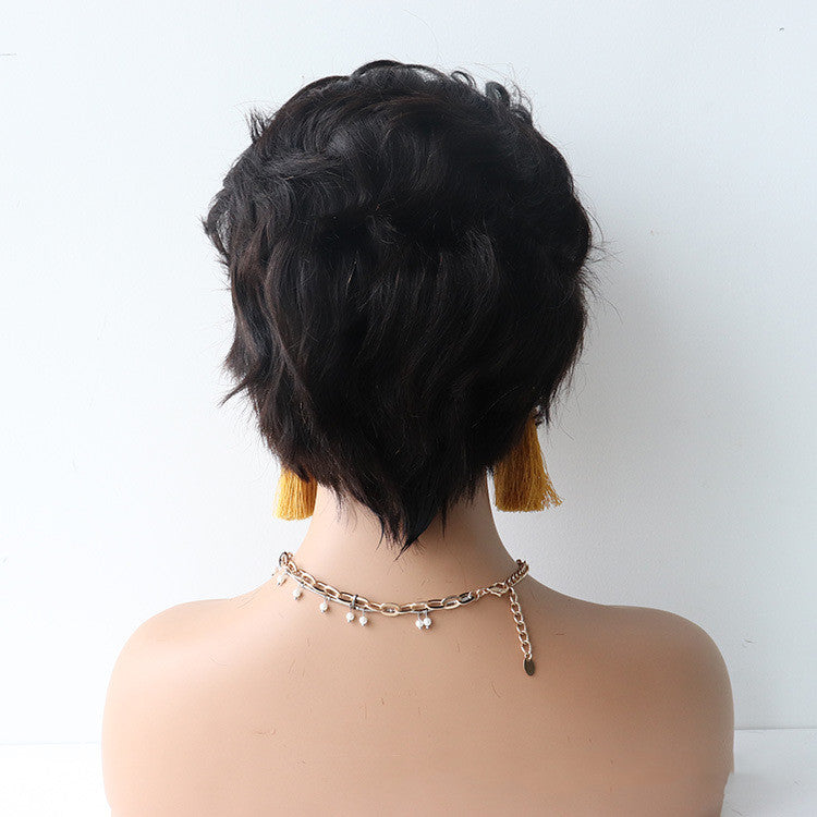 Short Curly Hair Front Lace Headgear Bob Wig Curly Hair