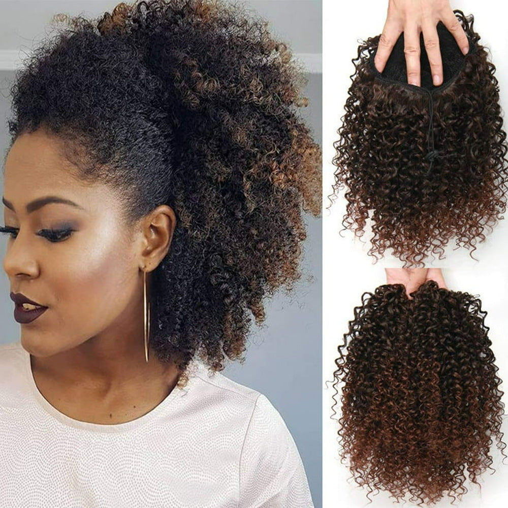 Drawstring Hair Bundle With African Black Hair Extensions
