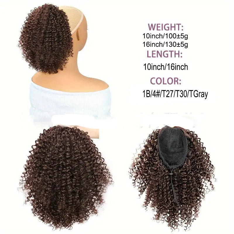 Drawstring Hair Bundle With African Black Hair Extensions