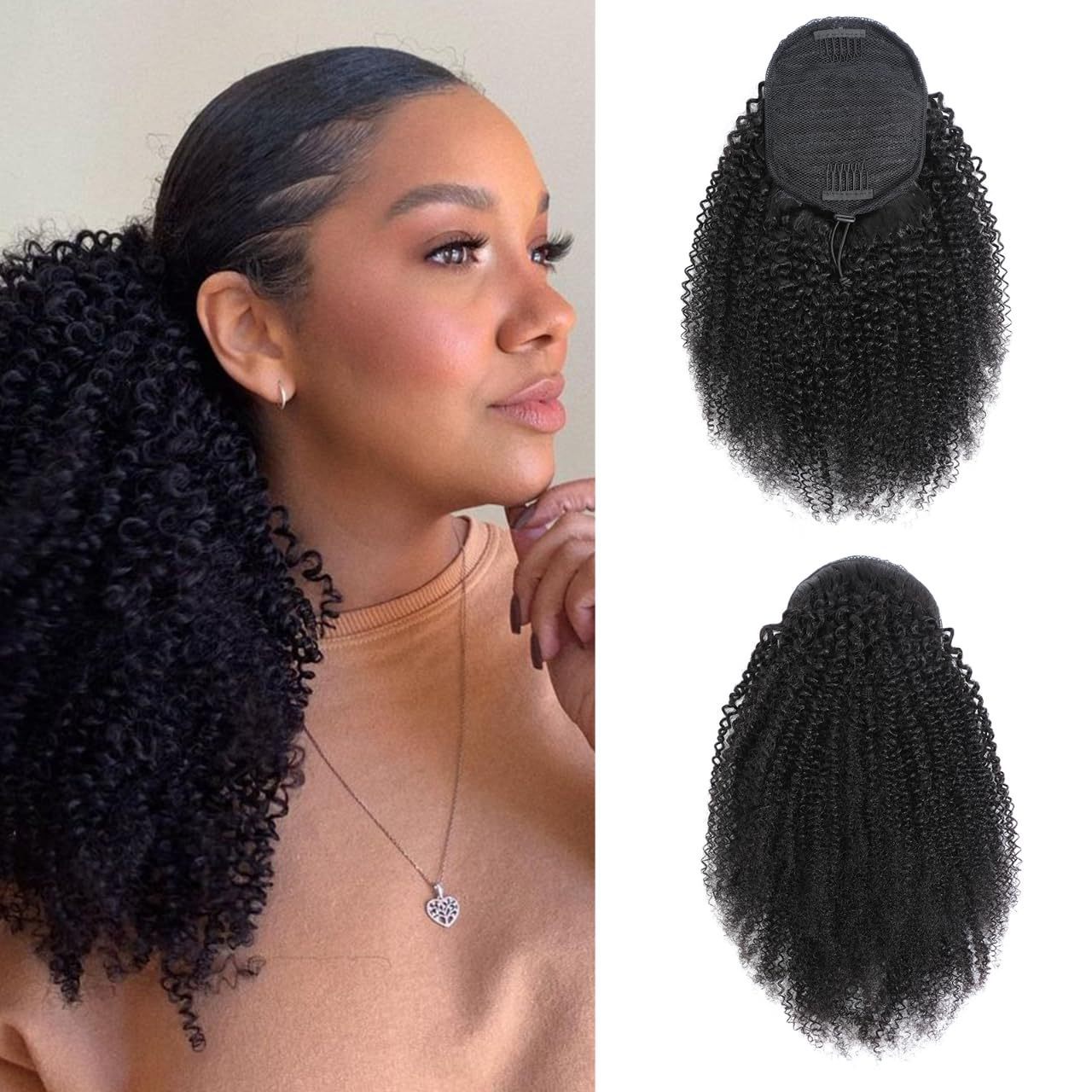 Drawstring Hair Bundle With African Black Hair Extensions