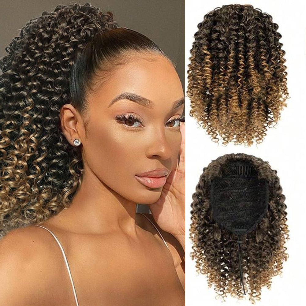 Drawstring Hair Bundle With African Black Hair Extensions